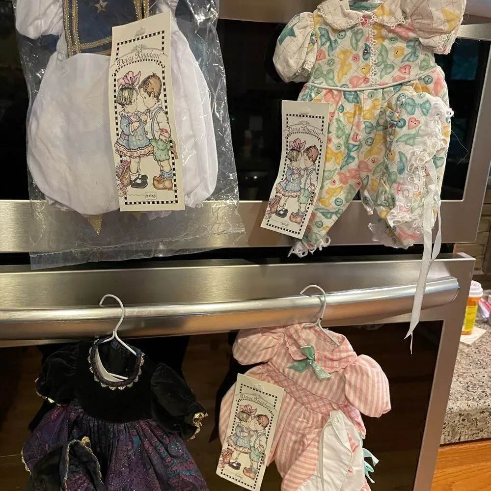 4 Daisy Kingdom Doll Dresses With Bonnets NWT